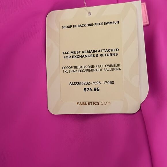 Fabletics Scoop Tie Back Shaping One-Piece Swimsuit size Xl - Picture 6 of 7